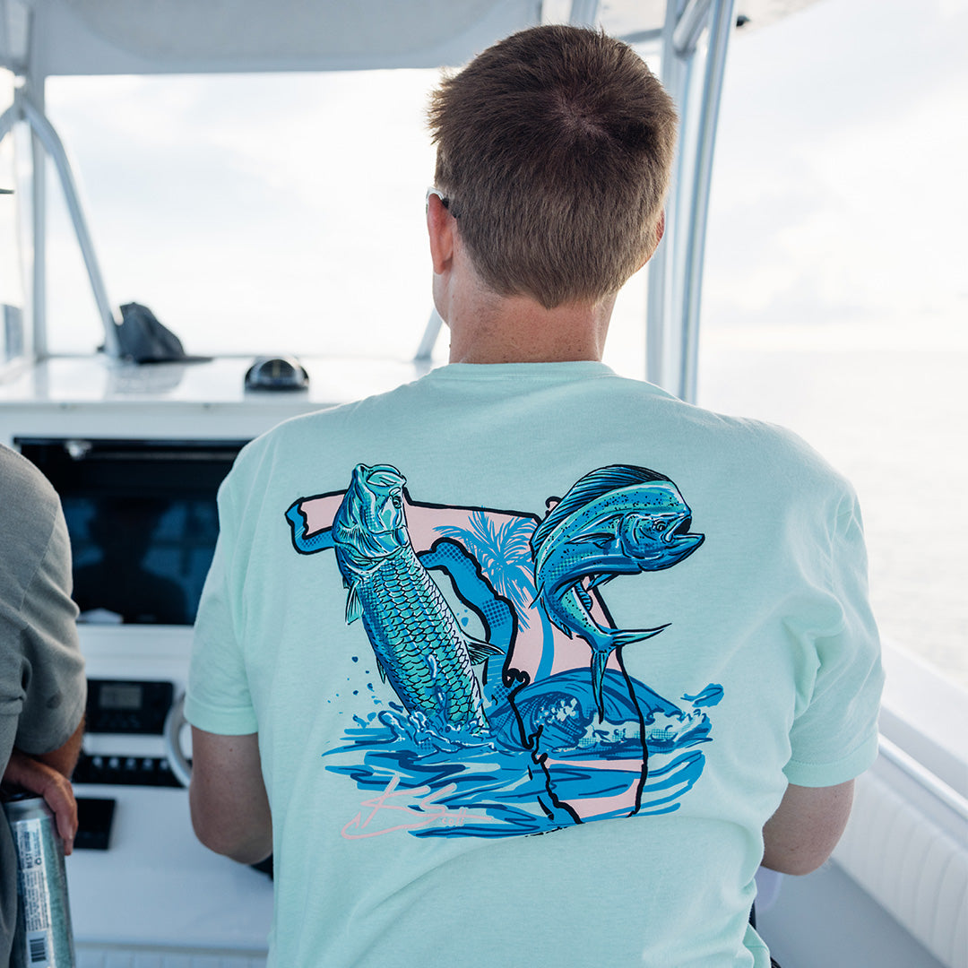 Have it All State Fishing T-Shirt - Mint – KScott Art