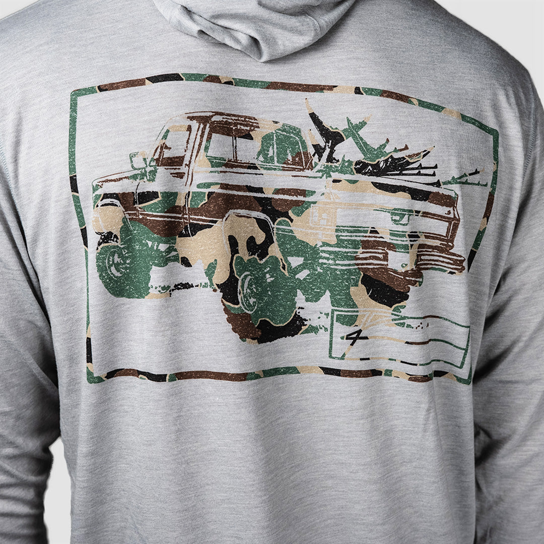 Camo Square Body - Long Sleeve Hooded Fishing Shirt
