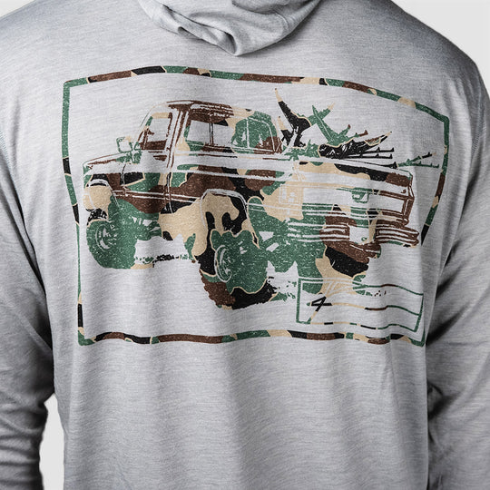 Camo Square Body - Long Sleeve Hooded Fishing Shirt