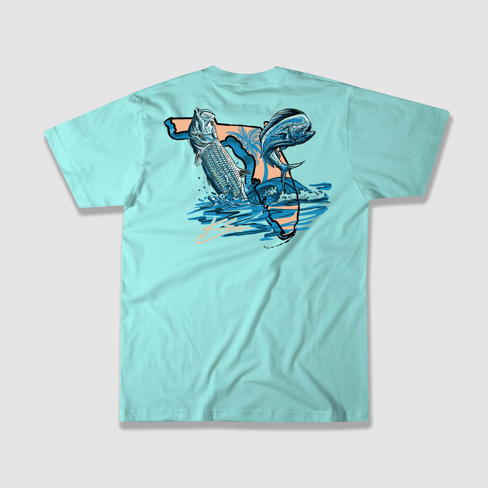 水色 Tシャツ SHUGAKUSHA HAMAMATSU Have it All State Fishing T-Shirt - Mint – KScott Art