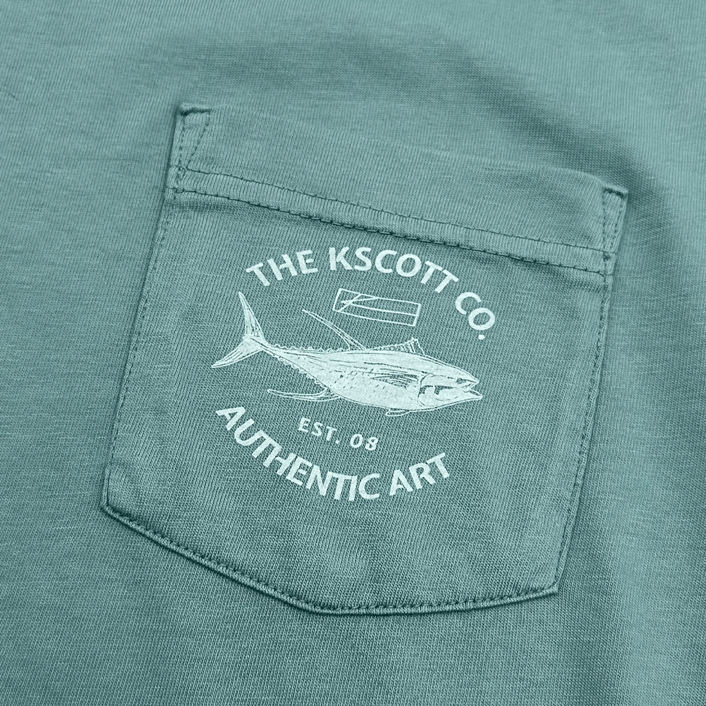 Ahi Club Pocket Tee - Dusty Teal