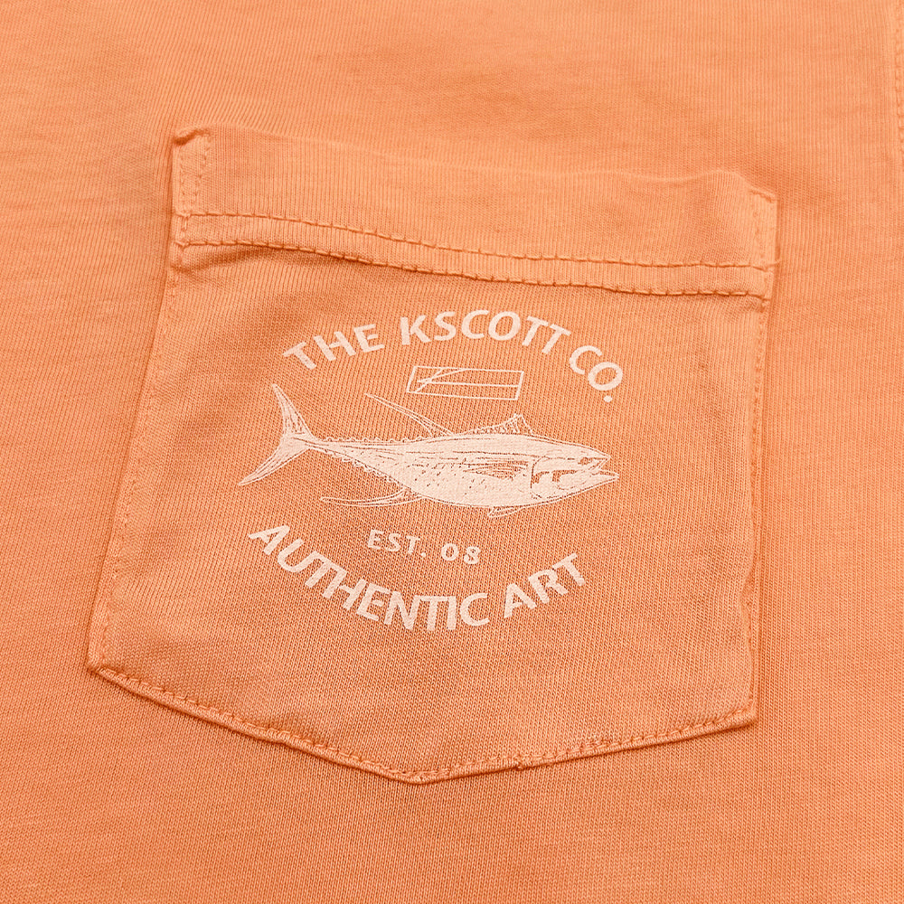 Ahi Club Pocket Tee - Orange Sherbet
