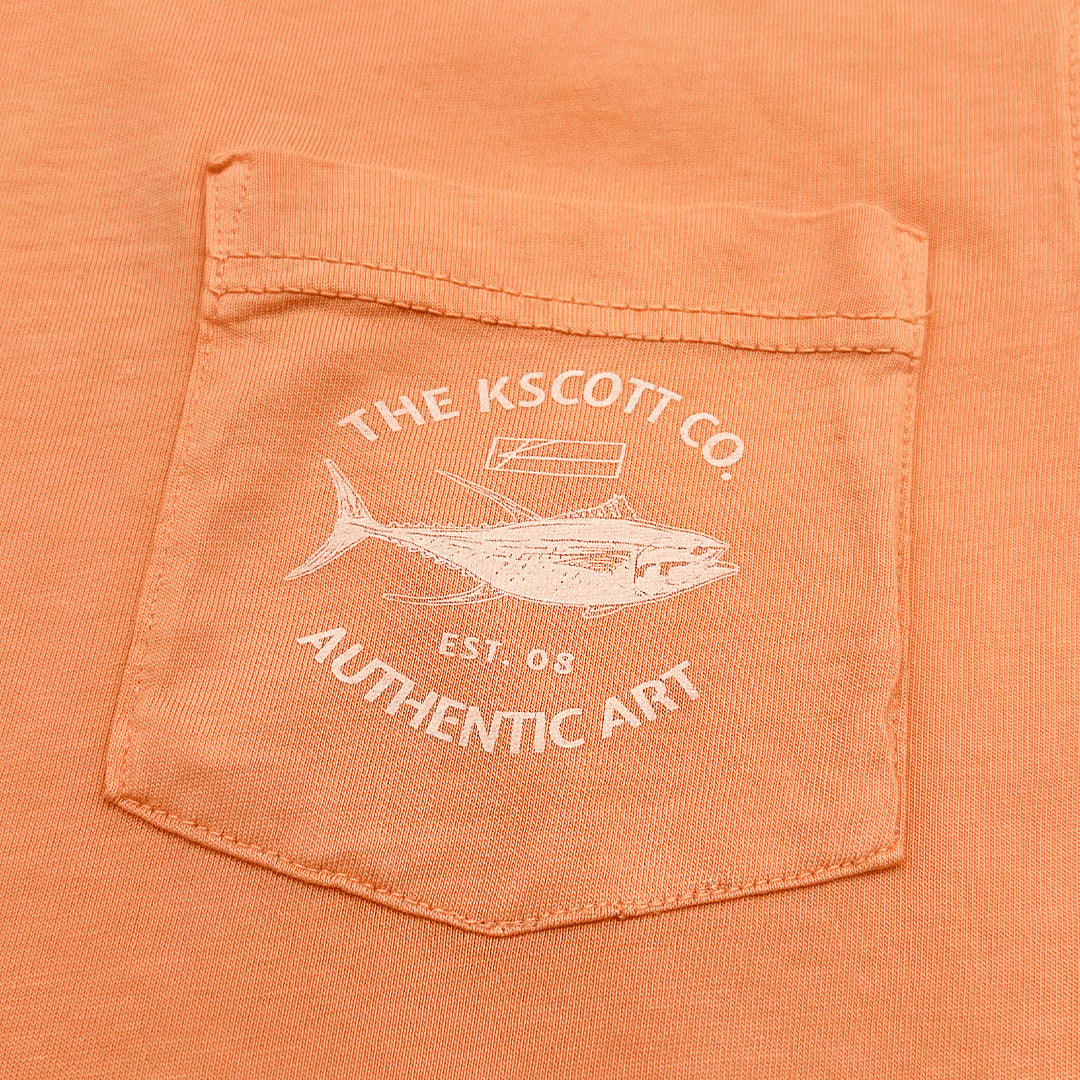 Ahi Club Pocket Tee - Orange Sherbet