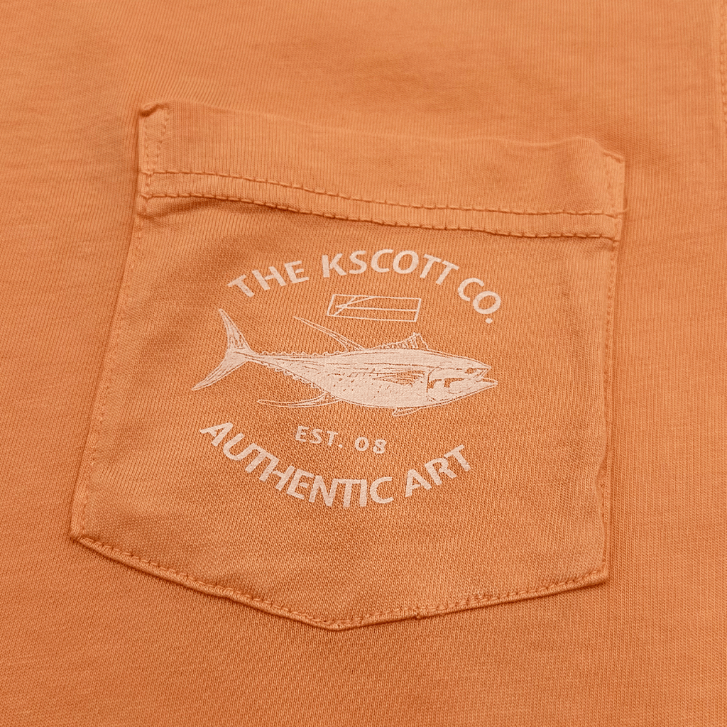 Ahi Club Pocket Tee - Orange Sherbet