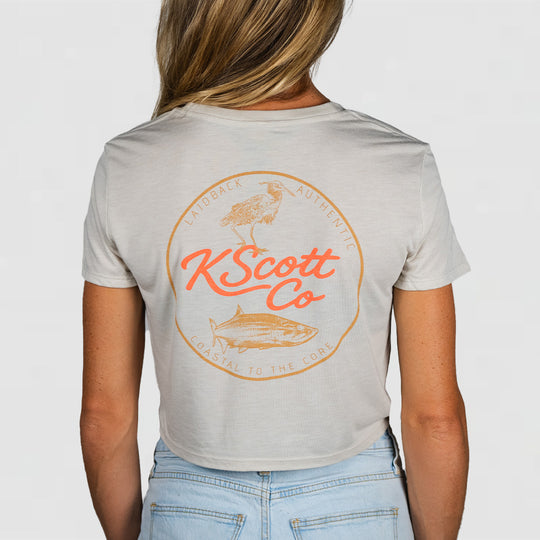 Coastal to the Core - Womans Flowy Crop Tee