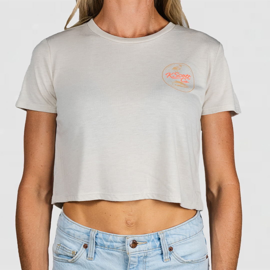 Coastal to the Core - Womans Flowy Crop Tee