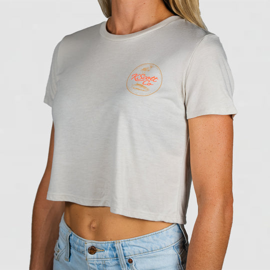 Coastal to the Core - Womans Flowy Crop Tee