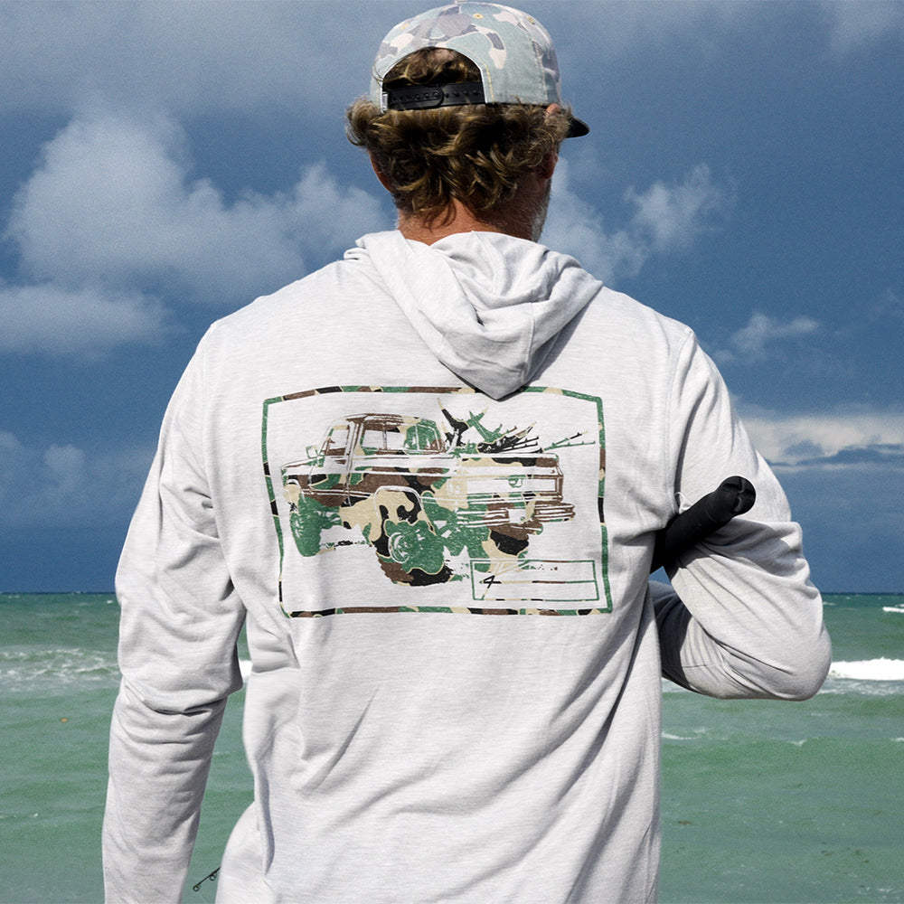 Camo Square Body - Long Sleeve Hooded Fishing Shirt