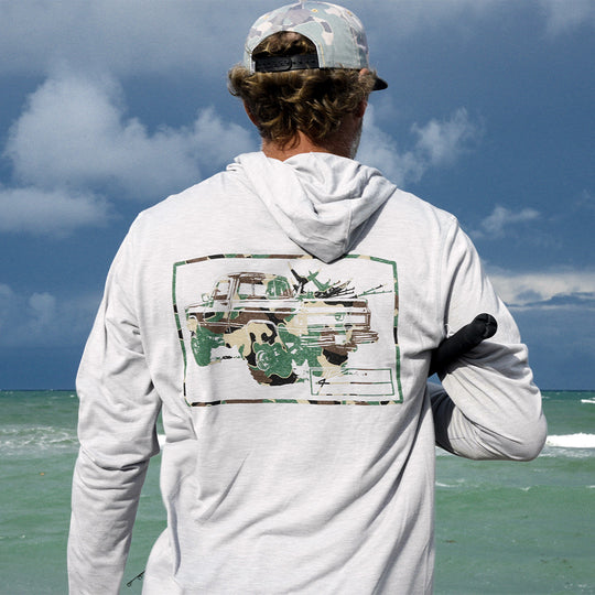 Camo Square Body - Long Sleeve Hooded Fishing Shirt