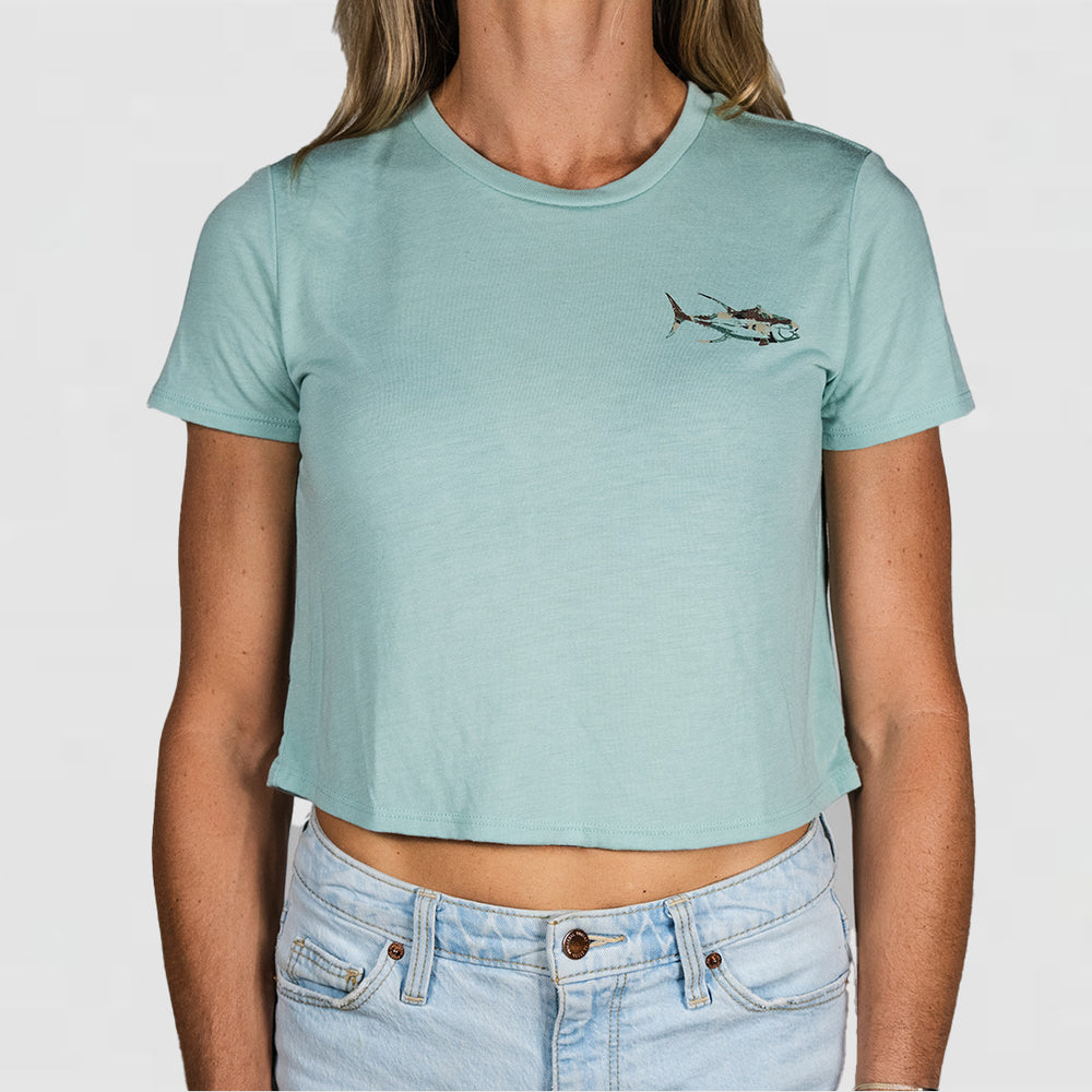 Camo Square Body - Womans Flowy Crop Tee