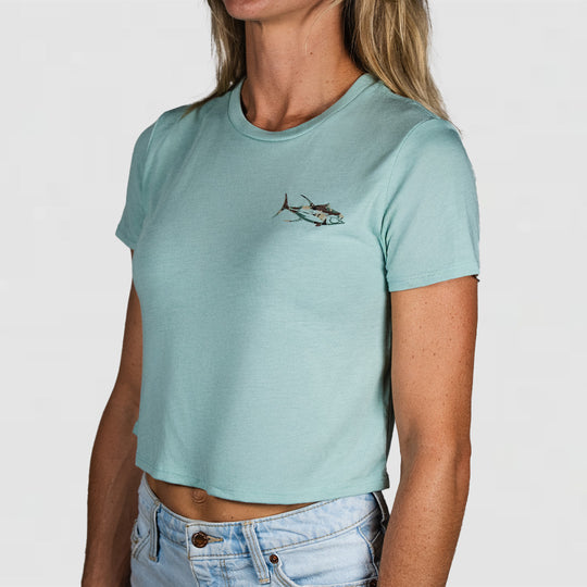 Camo Square Body - Womans Flowy Crop Tee