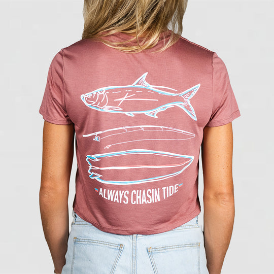 Chasin Tide - Womans Flowy Crop Tee