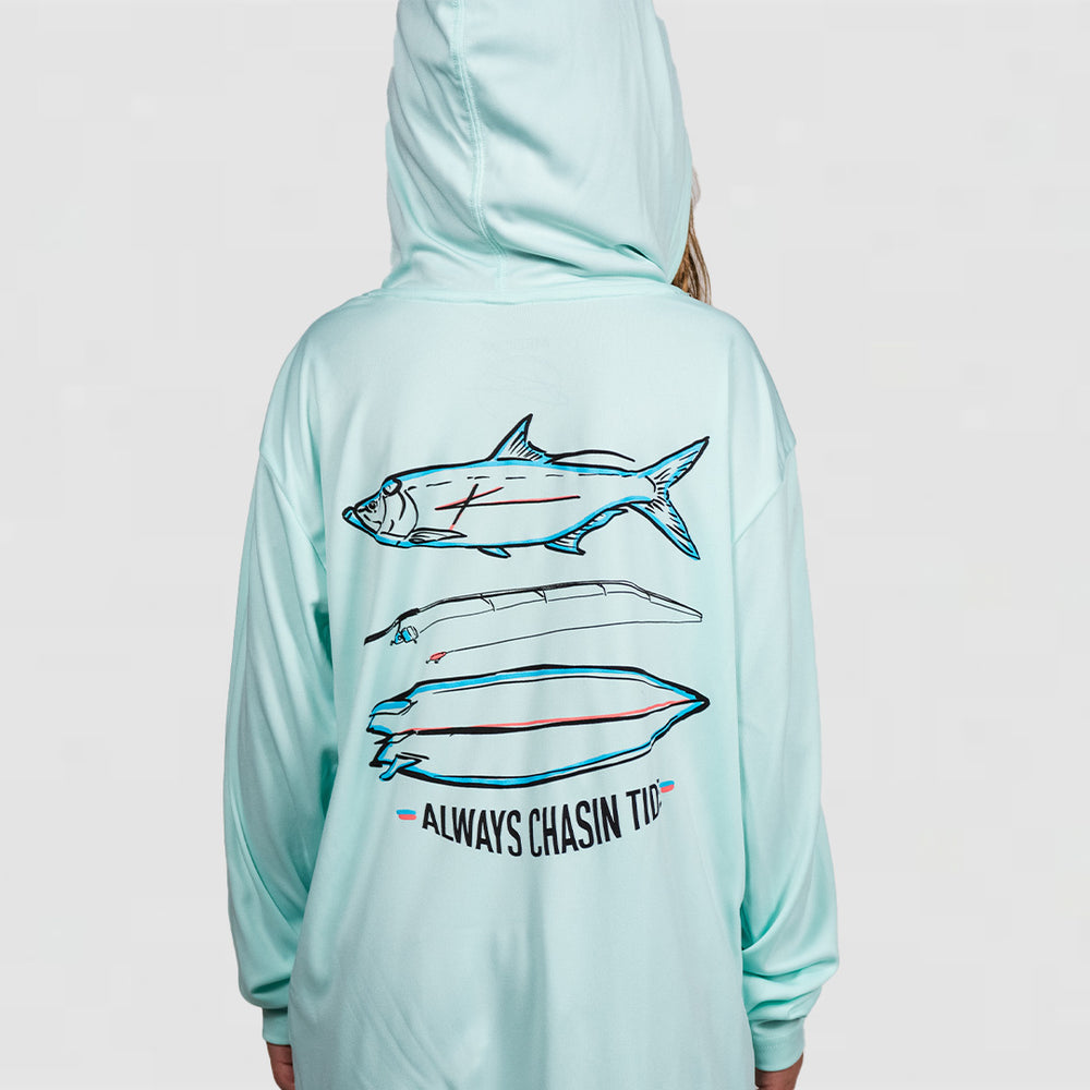 Chasin Tide - Youth LS Performance Hoodie