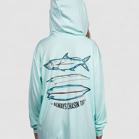 Chasin Tide - Youth LS Performance Hoodie