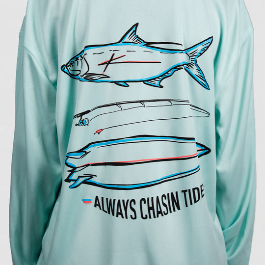 Chasin Tide - Youth LS Performance Hoodie