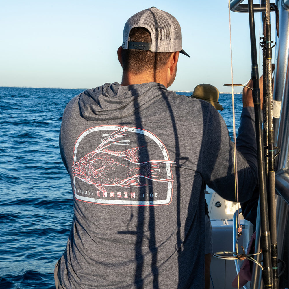 Hog Tied - Long Sleeve Hooded Fishing Shirt