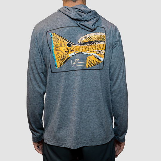 Redfish Tail - Long Sleeve Hooded Fishing Shirt