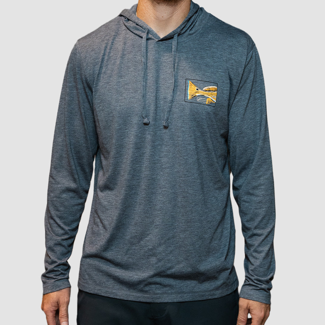 Redfish Tail - Long Sleeve Hooded Fishing Shirt