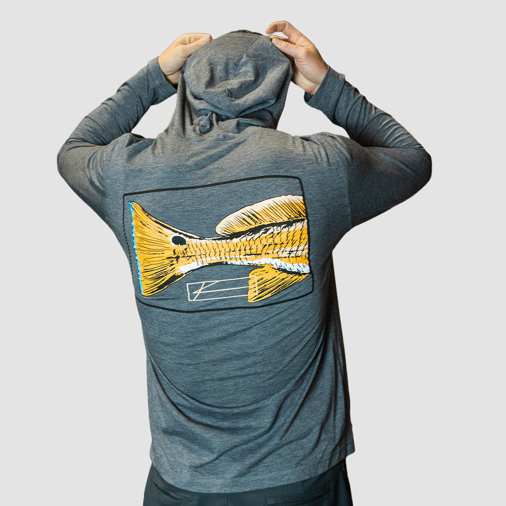 Redfish Tail - Long Sleeve Hooded Fishing Shirt