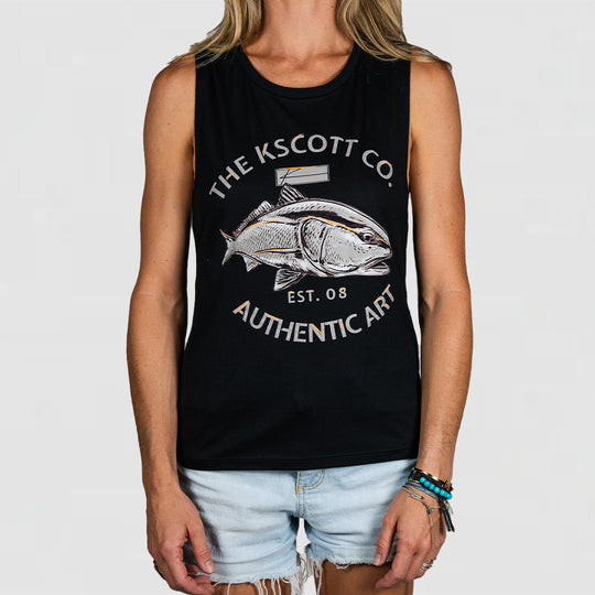 Redfish Company - Sleeveless Womans Flowy Scoop Muscle Tank