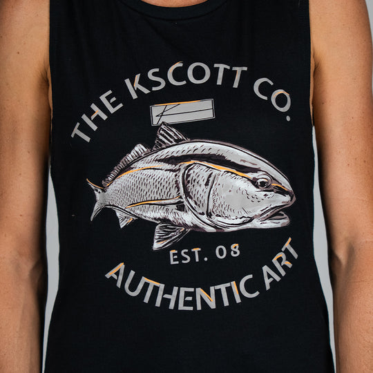 Redfish Company - Sleeveless Womans Flowy Scoop Muscle Tank